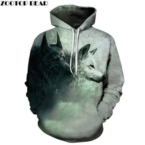 Wolf Printed Hoodies 3d Brand Men Sweatshirts Male Hooded Tracksuits