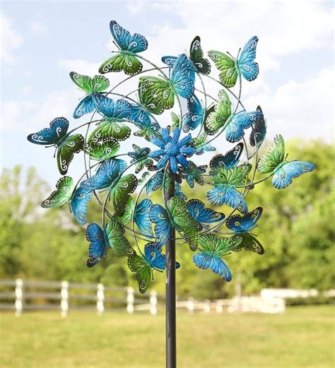 Butterflies Metal Wind Spinner Fresh Garden Decor