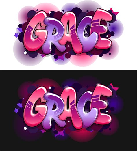 Graffiti Styled Name Design Grace 4684670 Vector Art At Vecteezy