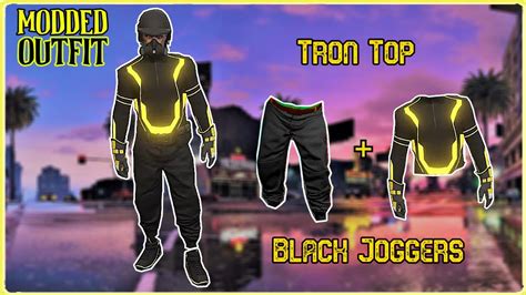 Gta 5 Easy Tron Top Black Joggers Tryhard Modded Outfit 151 Gta