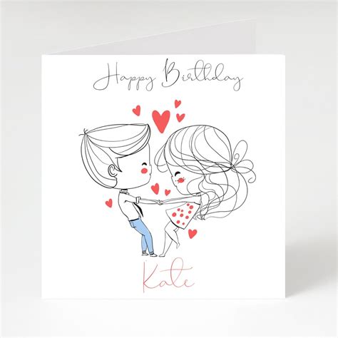 Romantic Couple Birthday Card Birthday Card For Husband Etsy