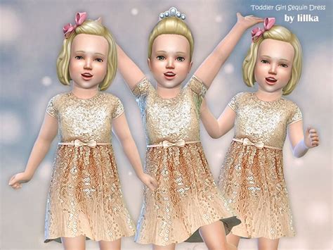 Toddler Girl Sequin Dress Found In Tsr Category Sims 4 Toddler Female