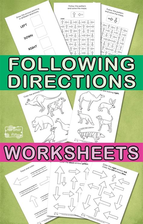 Learn Following Directions Free Printable Worksheets For Kids