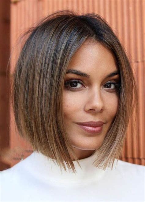 Womens Middle Part Straight Short Bob Hairstyles Natural Looking Synt