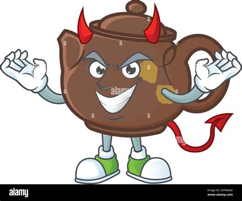 Devil Teapot Cartoon Character Mascot Design Style Stock Vector Image