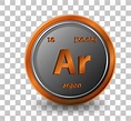 Argon chemical element. Chemical symbol with atomic number and atomic ...