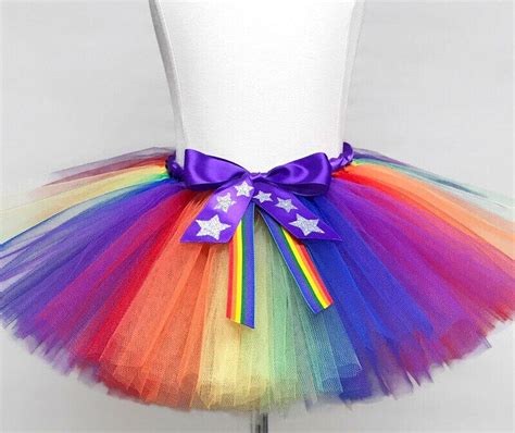Rainbow Tutu Skirt Kids Halloween Costume Girls Baby Etsy Rainbow