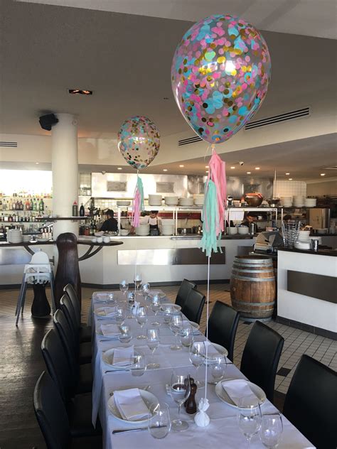 Pin By In On Balloons Baby Shower At Restaurant Balloon Centerpieces