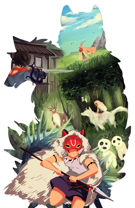 Mononoke Postcard By Inkjunkart From Etsy Studio Ghibli Art