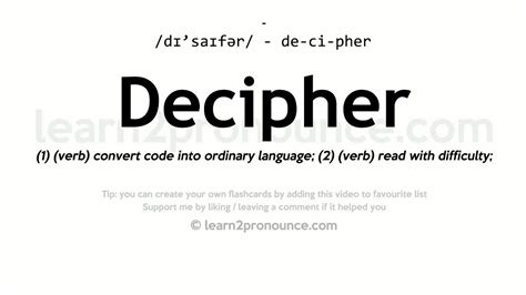 Pronunciation of Decipher | Definition of Decipher - YouTube
