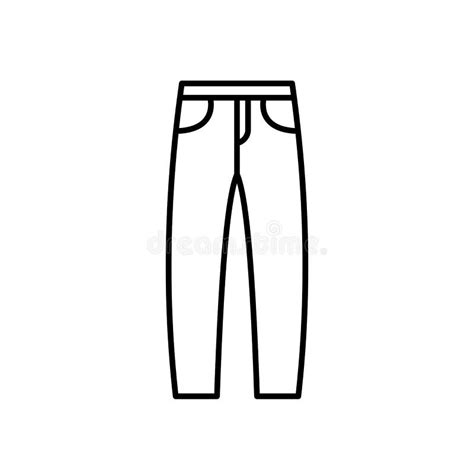 Mens Jeans Outline Template Vector Icon Eps 10 Basic Clothing Men