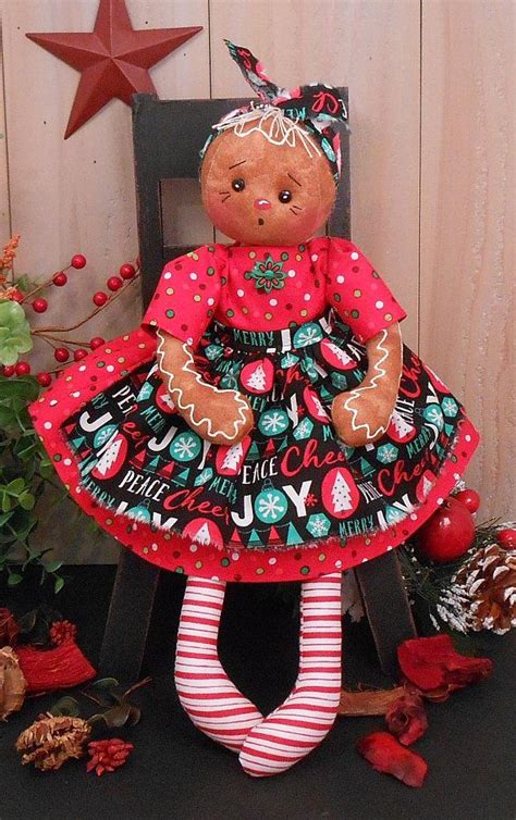 Primitive Raggedy Gingerbread Ann Doll Pdf E Pattern 115 Christmas