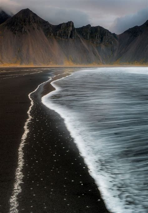 Beach Foam Iceland Mountain Nature T0 Wallpaper 1640x2360