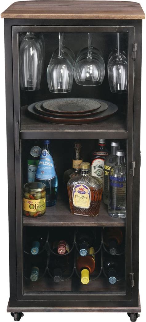 Howard Miller Stir Stick Black Aged Ironnatural Wine And Bar Cabinet
