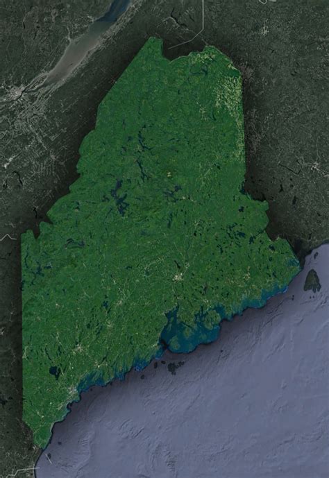 Satellite Map Of Maine Whiteclouds