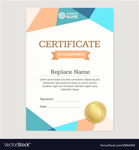 Certificate Vertical Template Royalty Free Vector Image