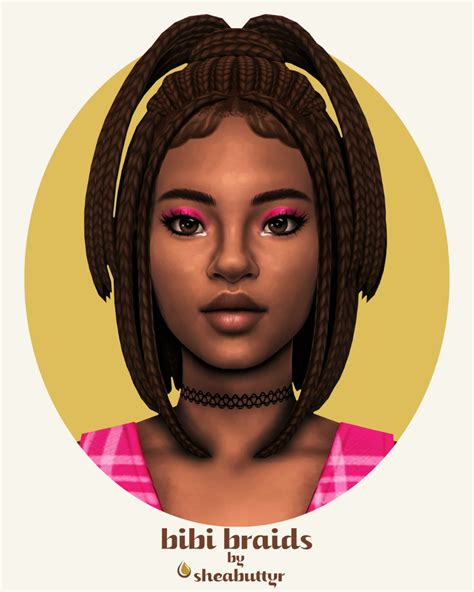 Bibi Braids This Hair Comes In Two Versions Bgc In 2021 Sims