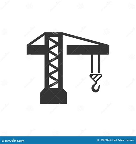Construction Crane Building Crane Icon On White Background Jenny With