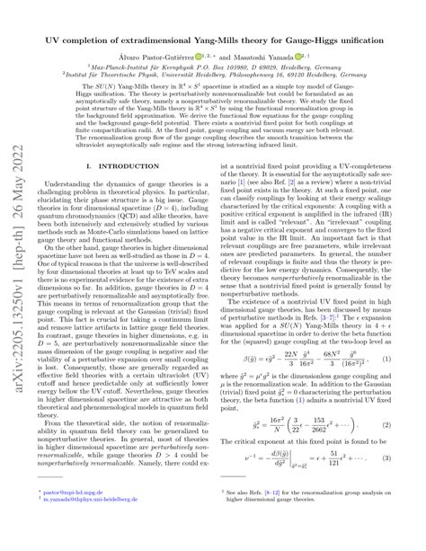 Pdf Uv Completion Of Extradimensional Yang Mills Theory For Gauge