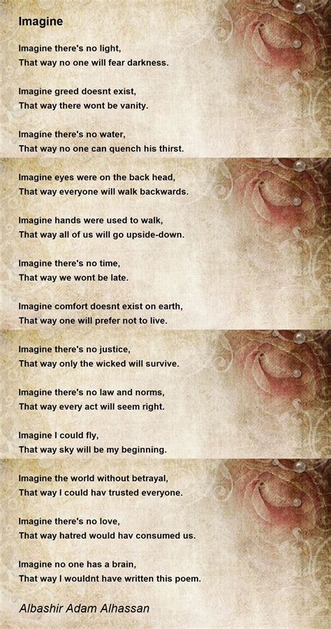 Imagine Imagine Poem By Albashir Adam Alhassan