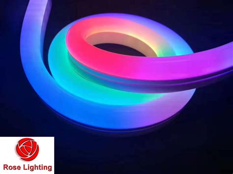 Dmx Silicone Flex Rgb Pixel Neon Led Tube Curved Shape With Mmx Mm Rose Lighting