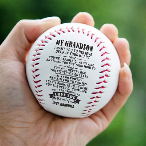 My Grandson Love You From Grandma Engraved Baseball Ball T Etsy