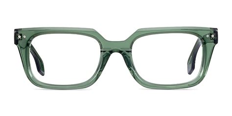 Kit Rectangle Clear Green Glasses For Men Eyebuydirect