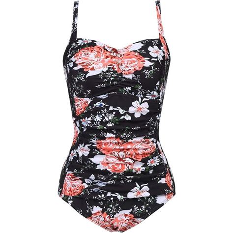 Womens One Piece Swimsuits Elegant Inspired Vintage Pin Up Monokinis