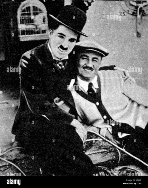 Charlie Chaplin Left With His Half Brother Sydney Chaplin Stock