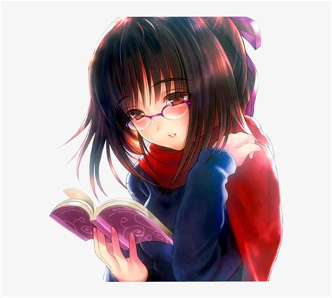 Cute Anime Girl Reading Book Anime Girl With Book Png Free
