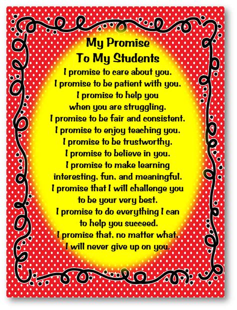 First Grade Wow: My Promise to My Students | Teacher Quotes | Pinterest | Students and Teacher
