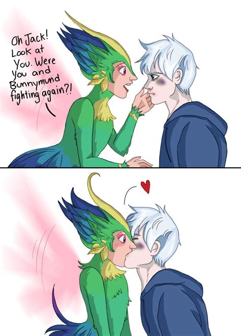 Jack Frost Gives Toothiana A Surprise Kiss