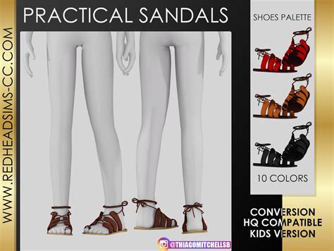 Practical Sandals Kids Version Redheadsims Cc