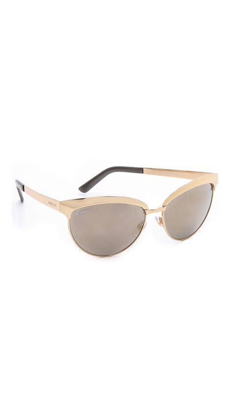 Gucci Mirrored Cat Eye Sunglasses In Metallic Lyst