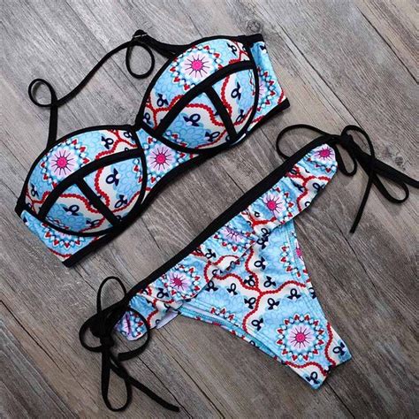 Buy Bandea Bikini Brazilian Swimwear Push Up Swimsuit Sexy Print Floral Bikini