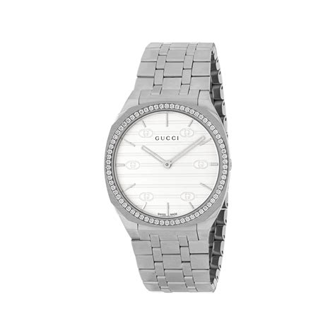 Gucci 25h Watch 34mm Steel Steel Modesens