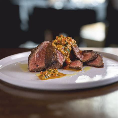 Seared Flat Iron Steak And Frittata With Red Argentinian Chimichurri