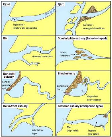 Major Morphological Estuary Types Modified After Fairbridge 1980