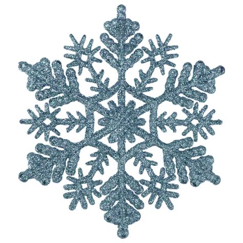 Northlight 24ct Glitter Snowflake Christmas Ornament Set 4 Turquoise