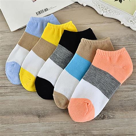 3pairs Women Comfortable Stripe Cotton Sock Slippers Short Ankle Socks High Quality Beautiful