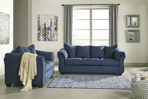 Majik Darcy Blue Sofa And Loveseat Rent To Own Furniture In