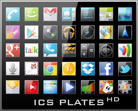 Android Icons Ics Plates Hd By Lostintortola On Deviantart