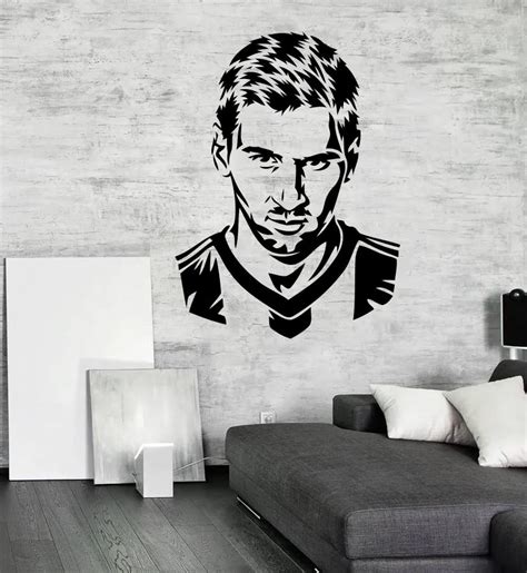 Handsome Football Player Messi Silhouette Wall Decal Home Decoration