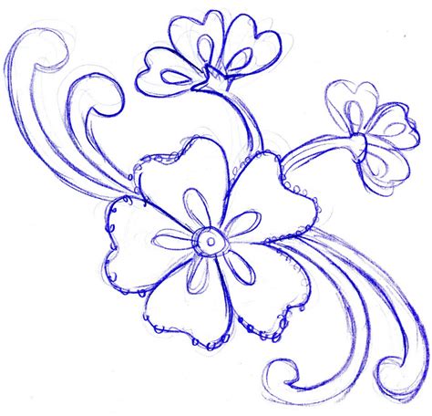 Design Drawing Easy Flower Simple Hibiscus Flowers Tattoo Designs