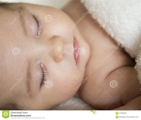 Peaceful Sleeping Baby Stock Image Image Of Hair Asleep 116036551