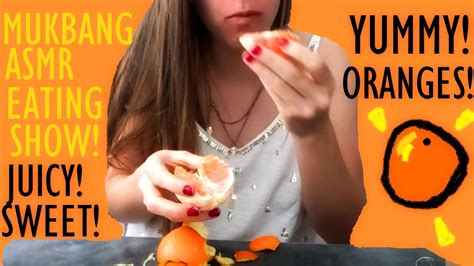 Peeling And Munching Oranges Mukbang Asmr Eating Show Youtube