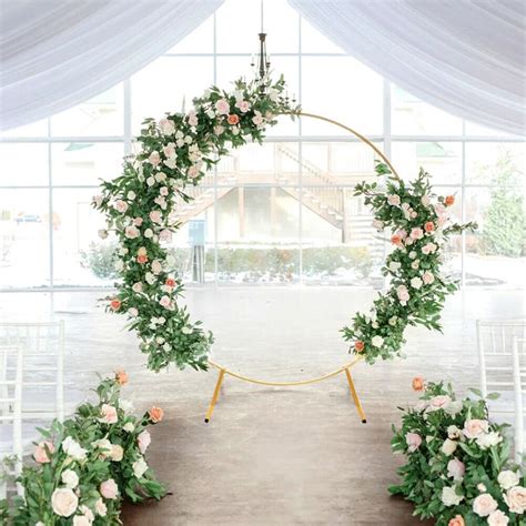 7ft Tall Gold Round Wedding Arch Metal Arch Round Arch Etsy
