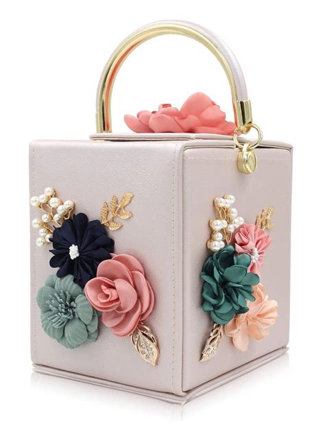 Milisente Women Clutches Flower Clutch Bag Box Clutch Purse Evening