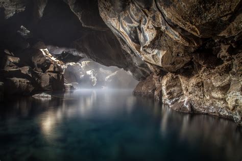 Wallpaper Sunlight Water Rock Nature Reflection River Cave