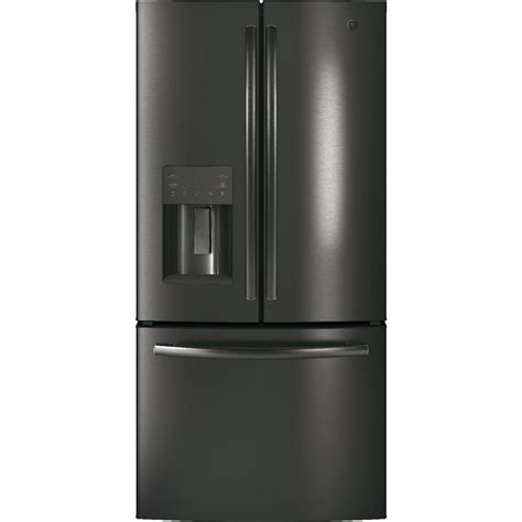 Ge Appliances Gfe24jblts 33 Inch French Door Refrigerator Black